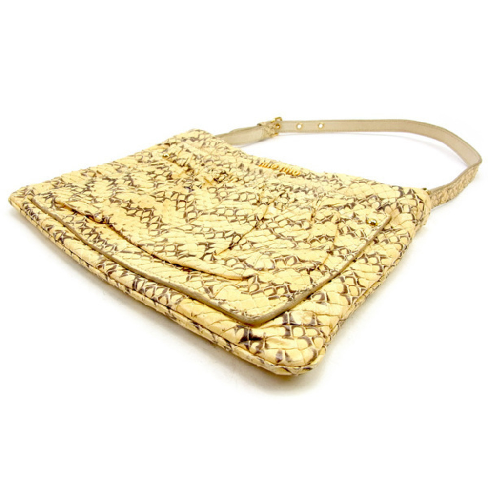 Miu Miu Shoulder Bag Pouch Python Shoulder Bag Be… - image 3
